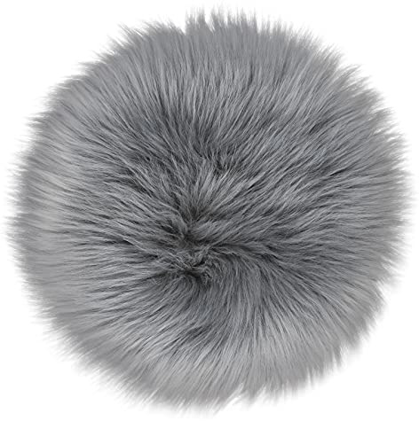 Molain 30 cm Großer Teppich, Weich Rund, Sitzkissen für Schlafzimmer und Wohnzimmer Kleine Größe Geeignet zum Fotografieren von Schmuckhintergrund (Grau)