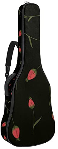 Gitarren-Gigbag Gitarren-Rucksack mit verstellbarem Schultergurt Gitarrentasche für unter 42 Zoll Bass Klassik Folk Gitarre Blume Vintage Stil