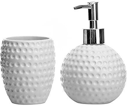 Space Home - Set Bagno Accessori - Porta Sapone e Spazzolino - Portasapone Bagno Liquido Ricaricabile per Sapone - Dosatore di Sapone + Porta Spazzolino - Set da Bagno & Kit Bagno