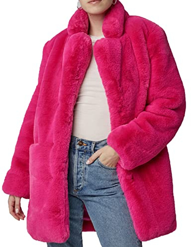 WHZXYDN Cappotto in Pelliccia Sintetica di Media Lunghezza da Donna in Morbido Pile Morbido di Lana d'Agnello Caldo Cappotto