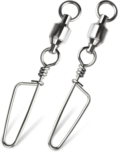 9KM DWLIFE Fishing Swivels Ball Bearing Fishing Snap Swivels with Coastlock Clips,Stainless Steel Quick Change Sea Fishing Accessories Carp Fishing Tackle for Saltwater Freshwater 0#-15lbs 30pcs