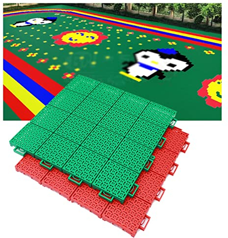 Tapis Caillebotis en Caoutchouc 34 Cm Carreaux De Sol De Sport Modulaires À Emboîtement Plancher De Puzzle en Plastique Résistant Aux Intempéries pour L'intérieur Et L'extérieur