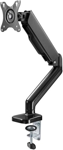 goobay Monitorhalterung – mit Gasdruckfeder, für 17 bis 32 Bildschirme, Neig & Drehbar, Tischklemmmontage, 9kg Tragkraft, mit Kabelmanagement, VESA Kompatibel 75x75 & 100x100, 58530