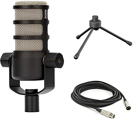 Rode PodMic Microfono dinamico per podcasting con supporto per microfono, cavo XLR e panno per lucidatura StreamEye