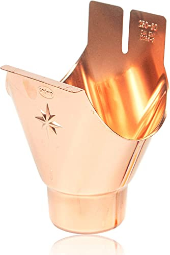 Kupfer Einhangstutzen RG333 x 100mm oval für halbrunde Dachrinnen - Rinnenstutzen mit Klemmfeder und Einhängeöse