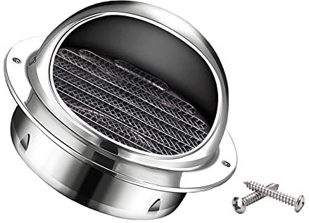 Edelstahl Schornsteinabdeckung,Regenhut Dachhaube,Rohranschluss Abluftgitter Gitter,für Ablufthaube Belüftungen,Runde Öffnungen,Kugelform,Geeignet Für Küchen, Bäder, Garagen ( Color : Silver , Size :
