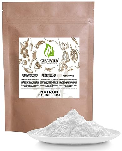 GreatVita Natron Pulver 2.4kg Lebensmittelqualität E500ii - Backpulver Großpackung Natriumhydrogencarbonat - Baking Soda Haushaltsreiniger zum Putzen Backen Umweltfreundlich