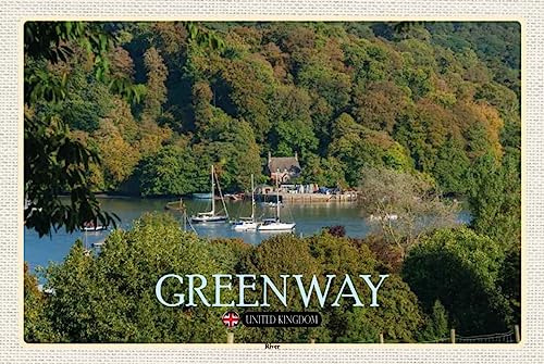 vianmo Panneau en bois 20x30 cm Greenway River UK England Déco Cadeau Bois Panneau
