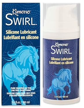 Kimono Swirl, Silicone Oil Gel Lubricant 3.4 Fl Oz - Personal Lubricant, Non Sticky, Thick Formula, Toy Friendly, for Men and Women, Made in The USA