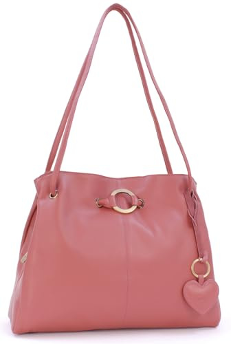 Gigi - Sac Porté Èpaule Femme Cuir - Sac Cabas Moyen - Sac à Main Multipoches - 4323 - Rose