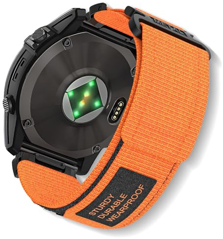SumRioo QuickFit 22mm Armband für Garmin Fenix 8/8 Solar 47mm/7 Pro/7/6 Pro/6/5/5 Plus/E, Nylon Sport Uhrenarmband für Garmin Tactic 8 47mm, Descent G2, Epix 2, Forerunner 965/955/945/935, Orange