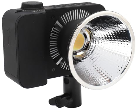 COB-LED-Videoleuchte, 100 W Bi-Color 2700 Bis 7500 K Fotobeleuchtung mit 1/4-Zoll-Schraubenloch, Unterstützt APP-Ferndimmung, für Live-Streaming-Außenaufnahmen (Black)