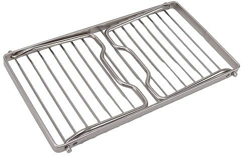 Tissting Klappbarer Grillrost 12 x 15 x 38 cm Verstellbar Höhen Camping Grill, Dickere Edelstahl Outdoor Lagerfeuer Grillregal für Backpacking, Grillen, Picknicks