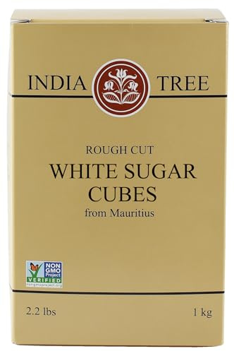 India Tree Rough Cut Mauritius weiße Zuckerwürfel, 1 kg Box, unraffinierter Zuckerwürfel, koscher, gentechnikfrei