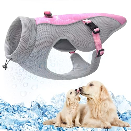 Kleiner Hund Kühlweste Geschirr Reflektierende Hunde Cooler Jacke Mit D-Ring Und Verstellbaren Trägern, Kühl Und Bequem Hundemantel, Sicherheit Sonnengeschützt Und Verdunstungs-Sumpf-Technologie, S