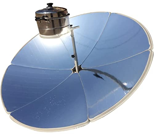 Cuiseur Solaire Concentré 1800W Cuiseur Solaire Parabolique Portable, Grill Solaire Pliable Réchaud Extérieur pour Camping en Plein Air, Cuisson, Barbecue, Diamètre 59