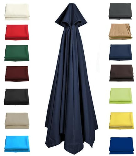Rechange Toile De Parasol De Jardin 6/8 Baleines - Auvent De Remplacement 2.0M/2.7M/3.0M - Housse En Tissu Pour Terrasse (Couleur: Bleu Marine)