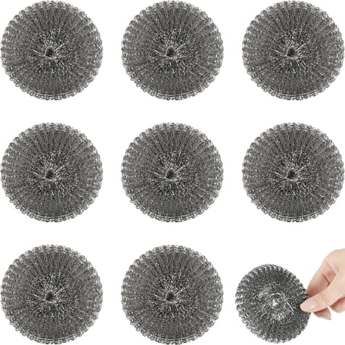 8 Pcs Kettle Descaler Balls, Wire Scourer, Kettle Descalers Wire Ball, Stainless Steel Scourer Wire Wool for Cleaning - Durable Metal Scourer, Versatile and Eco-Friendly Cleaning Tool