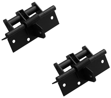 BBTISG 2 Stück automatische Türschließerfeder, selbstschließendes unsichtbares Türscharnier, automatische Federscharniere für Gartentore, Holztüren, Metalltor (schwarz)