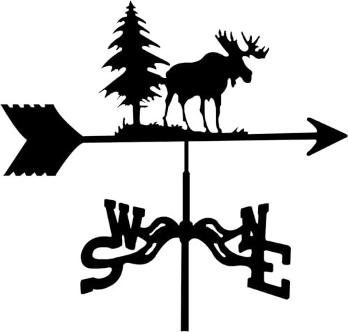 Girouette de Jardin, girouette élan dans Les Bois, girouette de Jardin en Fer, girouette décorative de Jardin, indicateur de Direction du Vent pour support d'animal extérieur, Artisanat de d