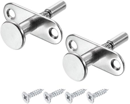 QUARKZMAN Pestillos de Émbolo, 6.5x50mm/0.26x1.97 Pulgadas Perno de Émbolo con Resorte de Acero para Muebles, Armarios, Camas y Puertas, 2 Piezas