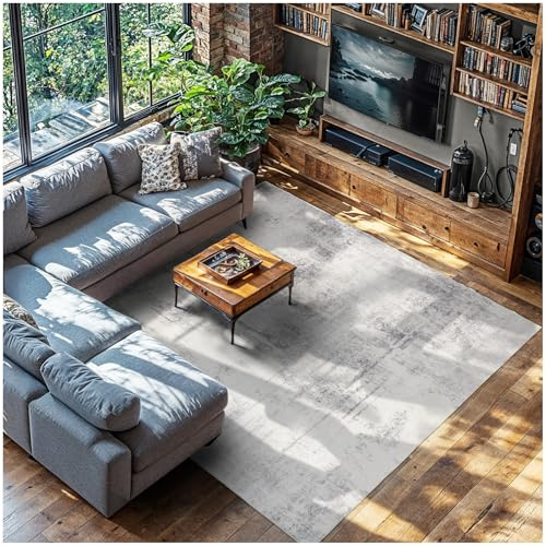 tectake® Waschbarer Teppich - Flauschiger Kurzflor für Wohnzimmer, Schlafzimmer, Kinderzimmer - Vintage Optik Shabby-Chic - Als Küchenteppich, Läufer - 240 x 340 cm