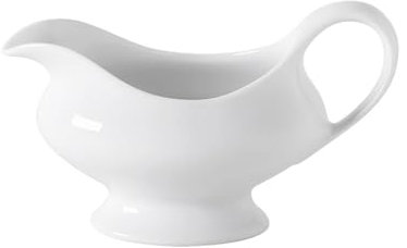 Sauciere mit Deckel 8,5 Unzen weiße Sauciere aus Keramik, Sauciere aus Porzellan, großes Ausgussvolumen und weniger Tropfen, Keramik-Sauciere for Bratensoße, Salatdressings Thanksgiving-Soßenboot