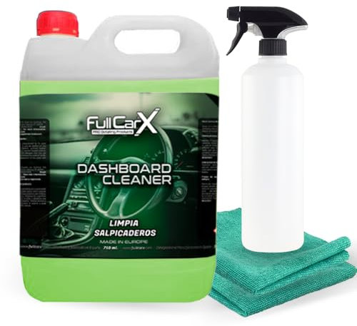 FULLCARX Dashboard Cleaner 5 Litres Nettoyant Plastique Voiture Intérieur Tableau de Bord, Repousse la Poussière, Protection Durable, Élimine la Saleté, Arôme Agréable, Produit Nettoyage Detailing