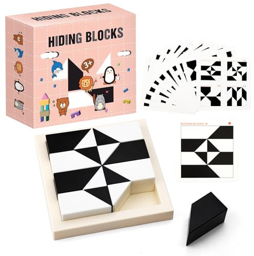 Brain Puzzle Spiel Montessori Holz Geometrische Form Brain Teasers Spiel Puzzles Bauklötze hölzerne 3D-Puzzle Kinder pädagogische logisches Denken Training Spiel Geschenke für Kinder