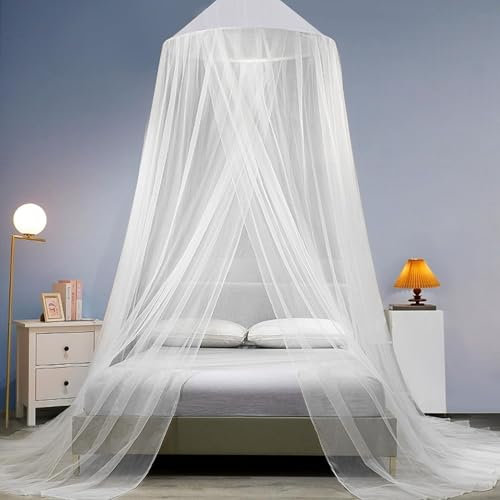 Amebleak Zanzariera da letto, 250 x 1100 x 60 cm zanzariera per letto matrimoniale singolo, cielo di letto zanzariera, zanzariera baldacchino interno ed esterno per la famiglia, viaggi d'affari