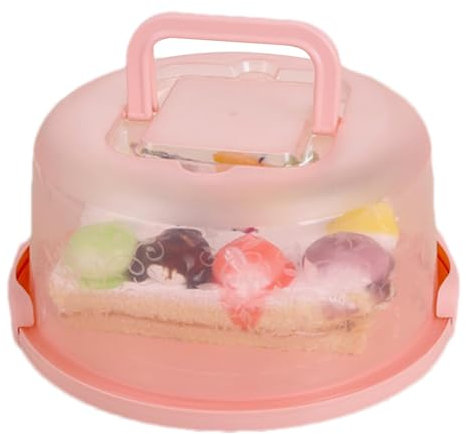 Scatola per Trasporto Sicura per Torte, Porta Cupcake per Uso Alimentare con Coperchio Trasparente, Portatorte Multifunzionale con, Porta Torta Riutilizzabile con Manico per Frutta, Biscotti, Verdure