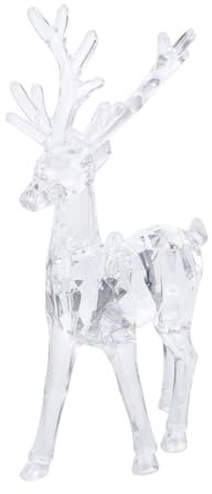 Kisangel Rentierstatue Aus Acryl Für Weihnachtsdekoration Transparente Tisch-elchfigur Dekoratives Rentierornament Für Innenbereich Vielseitige DIY-hänge-elchdeko