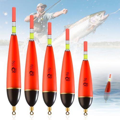 Xinlon 5 Stück Leuchtend Angeln Schwimmt Posen Set, Floats Fishing LED, 5g 8g 10g 12g 15g Portable Swimmer Fishing, Angeln Bobber Float Für Hecht, Barsch, Karpfen, Barsch Outdoor Angelzubehör