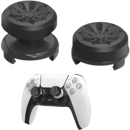 2 mandos elevados – 7 mm y 11 mm Tapas de precisión para un Mejor Agarre – Accesorios de Juego para mandos de Juego Modernos – Stick Protection & Aim Assist (Negro)