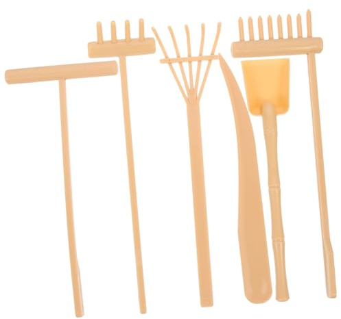 FUNNETOYU Zen Garden Tools Sand Tray Miniatures Rake Set for Desk Meditation and Decoration, Mini Zen Sand Garden Accessories with Sturdy Craft Material, for Home and Office Relaxation