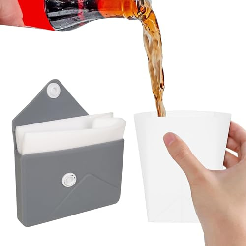 Vaso plegable, taza portátil de silicona de 8 onzas para agua, taza de senderismo a prueba de fugas, para camping, senderismo, mochileros, viajes, crucero, avión, playa, ciclismo, festival