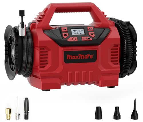 MaxMore Portable Tire Inflator/deflator Compatible with Milwaukee 18V Battery (Tool Only),160 PSI High Pressure Cordless Air Compressor Pump, Digital Gauge, Auto Shut-Off, LED Light for Car, Bike