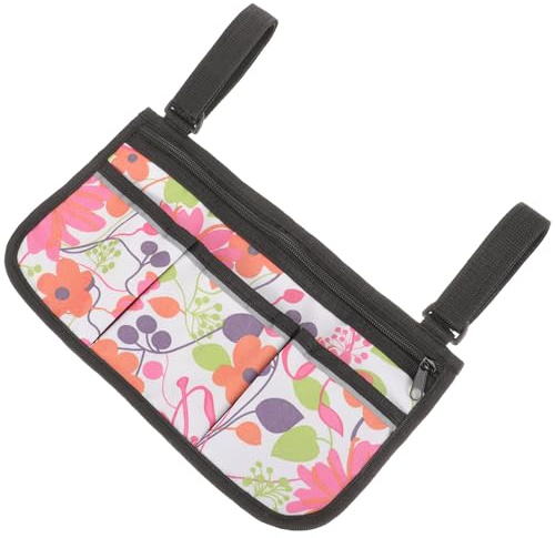OFFIGAM Paquet Suspendu Décoratif pour Accoudoir de Fauteuil Roulant en Tissu Oxford Résistant 3 Poches Pratiques pour Ranger les Affaires des Personnes Âgées et Patients