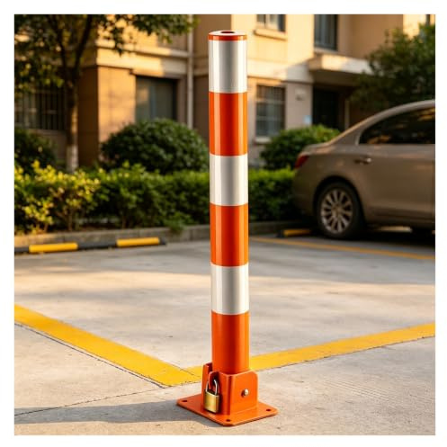 Barrera De Estacionamiento Plegable Con Cierre Con Tiras Reflectantes