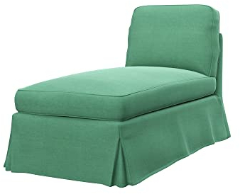 Soferia Überzug Kompatibel Mit EKTORP Freistehende Recamiere Bezug Schonbezug Chaiselongue-Bezug Husse Kratzfest Hydrophobie Allergenfrei Elegance Mint