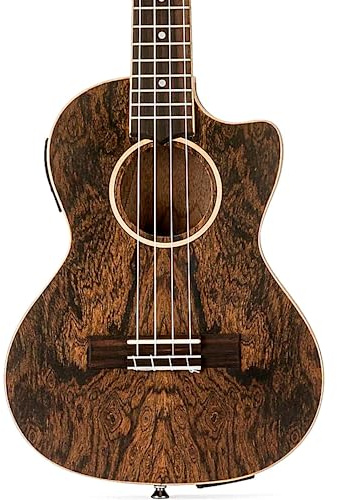 Lanikai 4-saitige Ukulele, Tenor, dünne Linie, Cutaway, akustische elektrische Ukulele mit Bocote-Körper (FB-CETT)