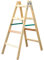 Holzleiter Premium 2x4 Stufen 150kg klappbare Malerleiter Klappleiter Doppelstufenleiter mit Eimerhaken