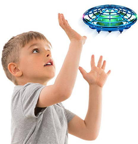 Force1 Scoot Hand Operated Drone for Kids or Adults - Hands Free Motion Sensor Mini Drones, Easy LED Indoor Rechargeable UFO Toy Flying Orb Ball Drone Toys for Boys and Girls (Blue)