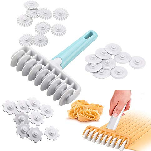 37-teiliges Ausstechformen-Set für Fondant, 4 verschiedene Zahnräder, Präge-Roller-Set für Nudelteig, Gebäckausstecher, Kuchendekorationsform, Kuchenprägung, Nudelholz, Keksausstecher, Backzubehör