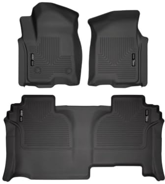 Husky Liners Weatherbeater Floor Mats | Fits 2019-2026 Chevrolet Silverado & GMC Sierra 1500, New Body, 2022-2026 Silver/Sierra 2500, 3500 Double Cab, No Crew Cab | Front & 2nd Row 3-pc Black - 94031