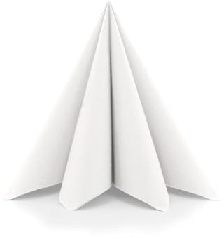 Sovie HORECA XL Serviette in WEIß aus Linclass Airlaid, 48 x 48cm, 1/4 Falz, 50 Stück – Hochwertige Stoffoptik, reißfest & saugfähig, ideal für Gastronomie & Events