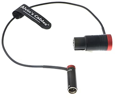 Alvin's Cables Low-Profile Câble Audio Mini-XLR Male à 3 Broches vers XLR Femelle Pleine Taille pour BMPCC 4K 6K Camera Video Assist Connecteur d'origine Rouge 36cm|14inch