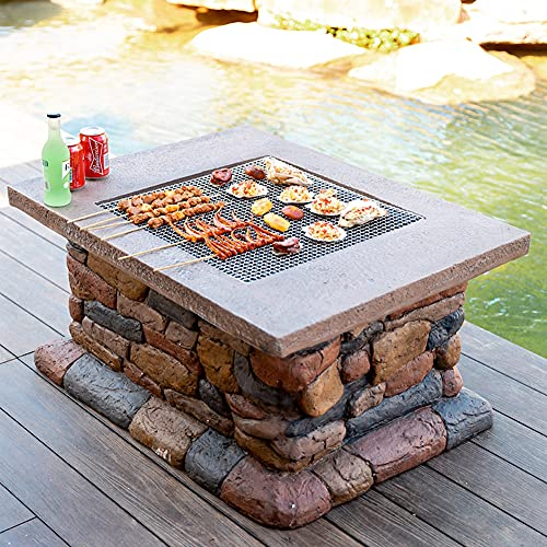 MNSSRN Haushaltskohlegrill, Steingrill, Outdoor Outdoor Garten Grill Fire Pit Courtyard Grill Ofen