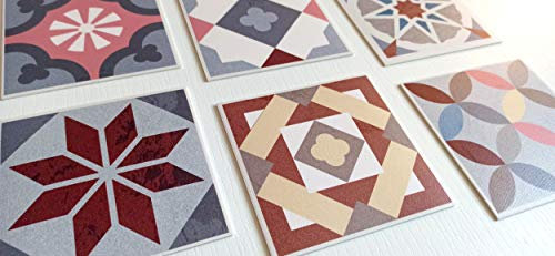 GOYAPRINT Posavasos Set de 6 ud Tamaño 10x10 cm con Estampado Original Tacto Blando y Suave de 2 mm de Grosor (10 cm, Eileen Colores)