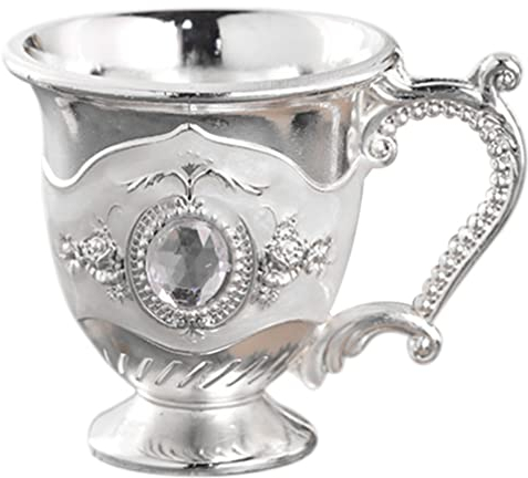 Cabilock Sektgläser Vintage Schnapsgl? Metall Weinbecher Europ?ische Wein Tasse Bierbecher Tragbare Kaffeetasse Weinkelche Trinkbecher für Whisky Wein Silber Rotweingläser